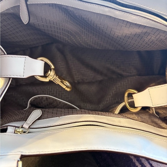 Cole Haan Cream Tote with Intricate Pattern and Structured Design - Picture 6 of 15